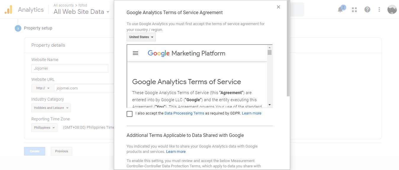 google analytics setup